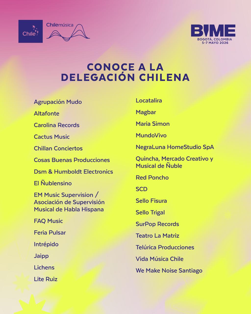 CHILEMUSICA Consolida su participación en todas las ediciones en BIME Bogota